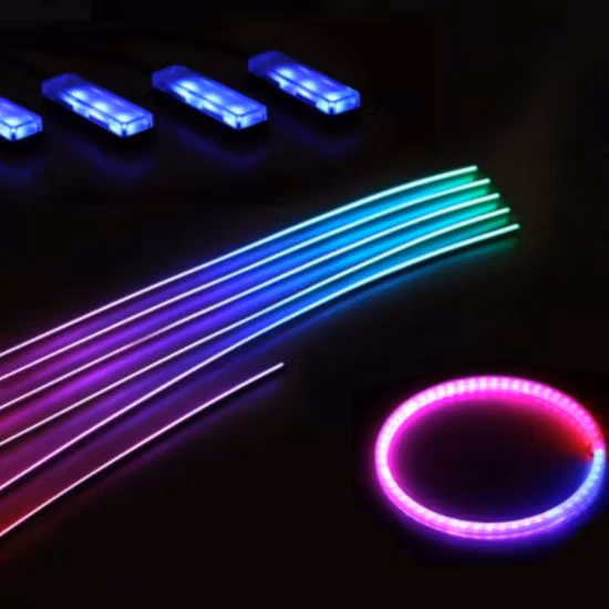 Accessoires de voiture 12V, décoration intérieure et accessoires, son actif, contrôle par application, bande lumineuse LED pour voiture, Kit d'éclairage ambiant 5 en 1